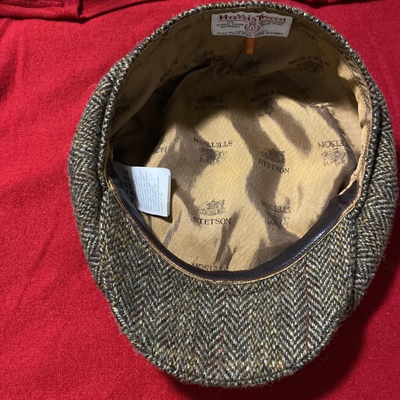 STETSON Harris Tweed 100% Virgin Wool Handcrafted in Germany -Brown Herringbone - Picture 2 of 7